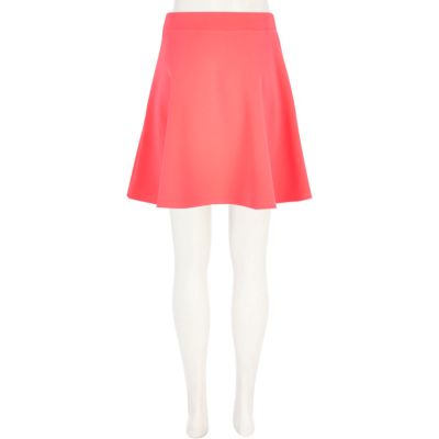 Girls pink textured double layer skirt